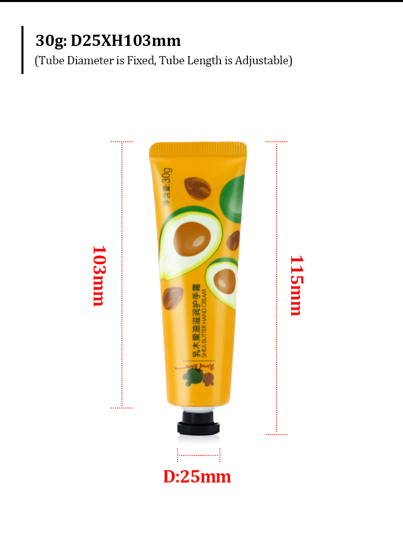 Hand Cream Tube With Screw Top 30ml Hand Cream Aluminum Tube