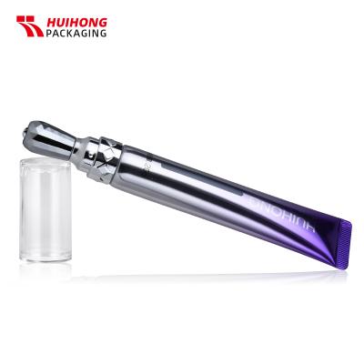 Tubos de masaje de crema de ojos cosméticos de 25 ml con aplicador de aleación de zinc para envases de plástico