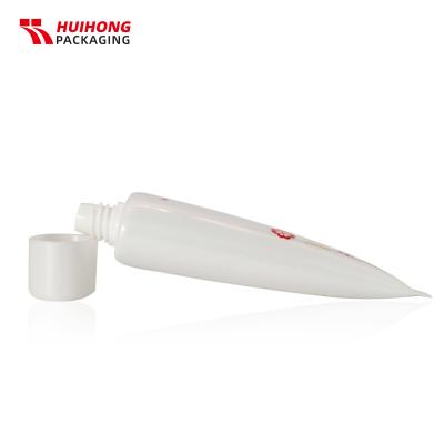 Tubo de cosméticos suave blanco de 100 ml con tapa superior de tornillo oval
