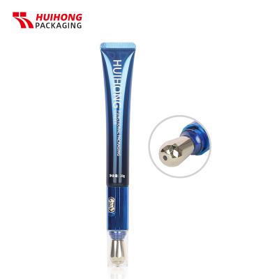 Tubos de plástico de aluminio para masaje con vibración giratoria de crema para ojos azules con aplicador de aleación de zinc y metal
