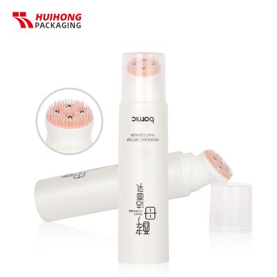 Tubo de crema de loción facial de cepillo de bola de silicona de masaje de tratamiento de cuero cabelludo blanco mate
