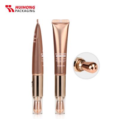 Tubos de aluminio para masaje de crema de ojos giratorios 360 con diamantes de plata rosa de 20 ml con tapa de PETG

